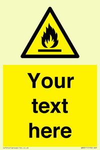Custom flammable sign